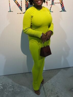 Hanifa Olivia Dress in Lime Green